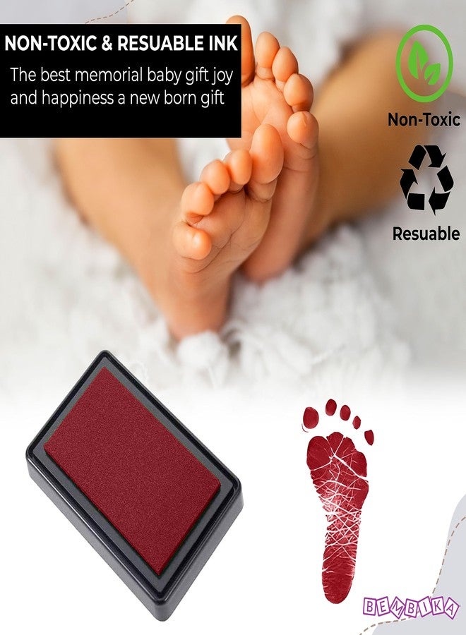 Bembika Baby Finger Print and Footprint Kit inkpad for Kids, Reusable Pad for Baby's Hand and Foot Impression Safe and Non Toxic Ink Pad for Baby Foot Prints and Handprints � (Red) - Image 4